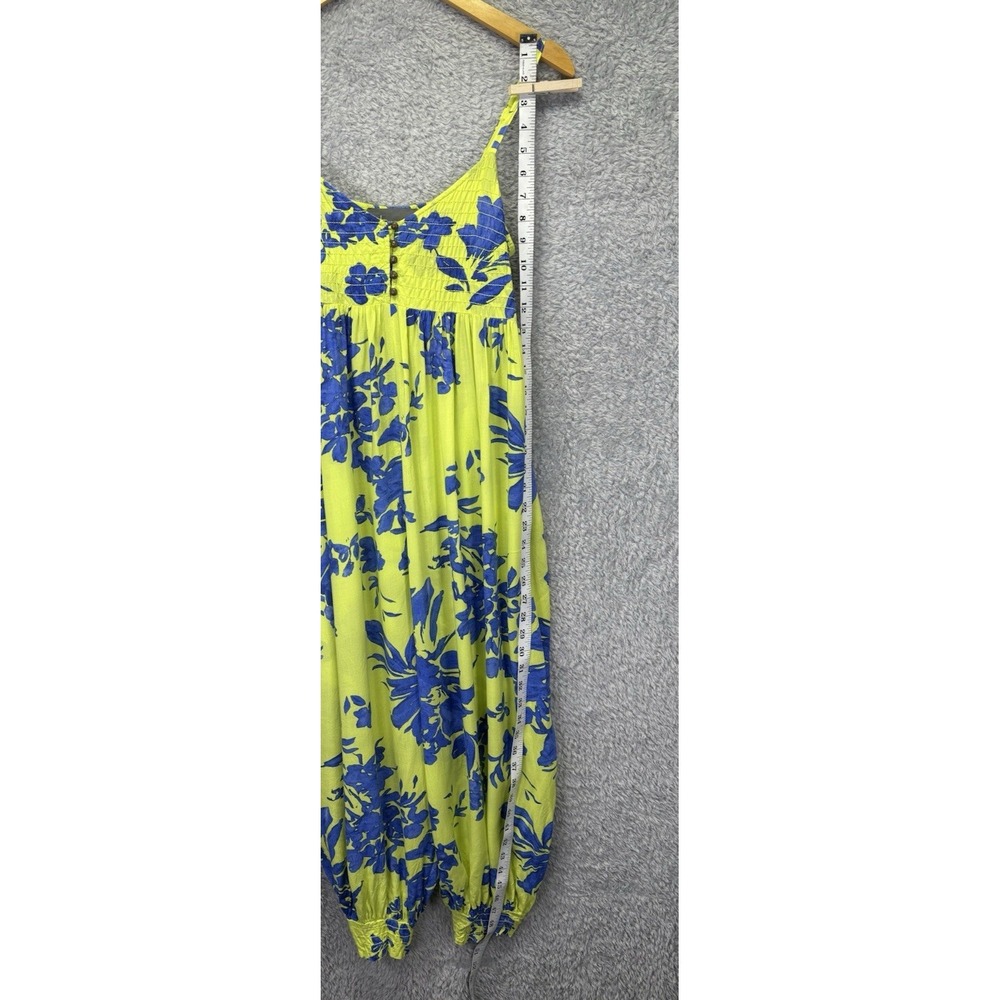 Anthropologie Vega Lounge Jumpsuit Women's XSP Blue Green Tropical Boho Casual - Picture 7 of 14